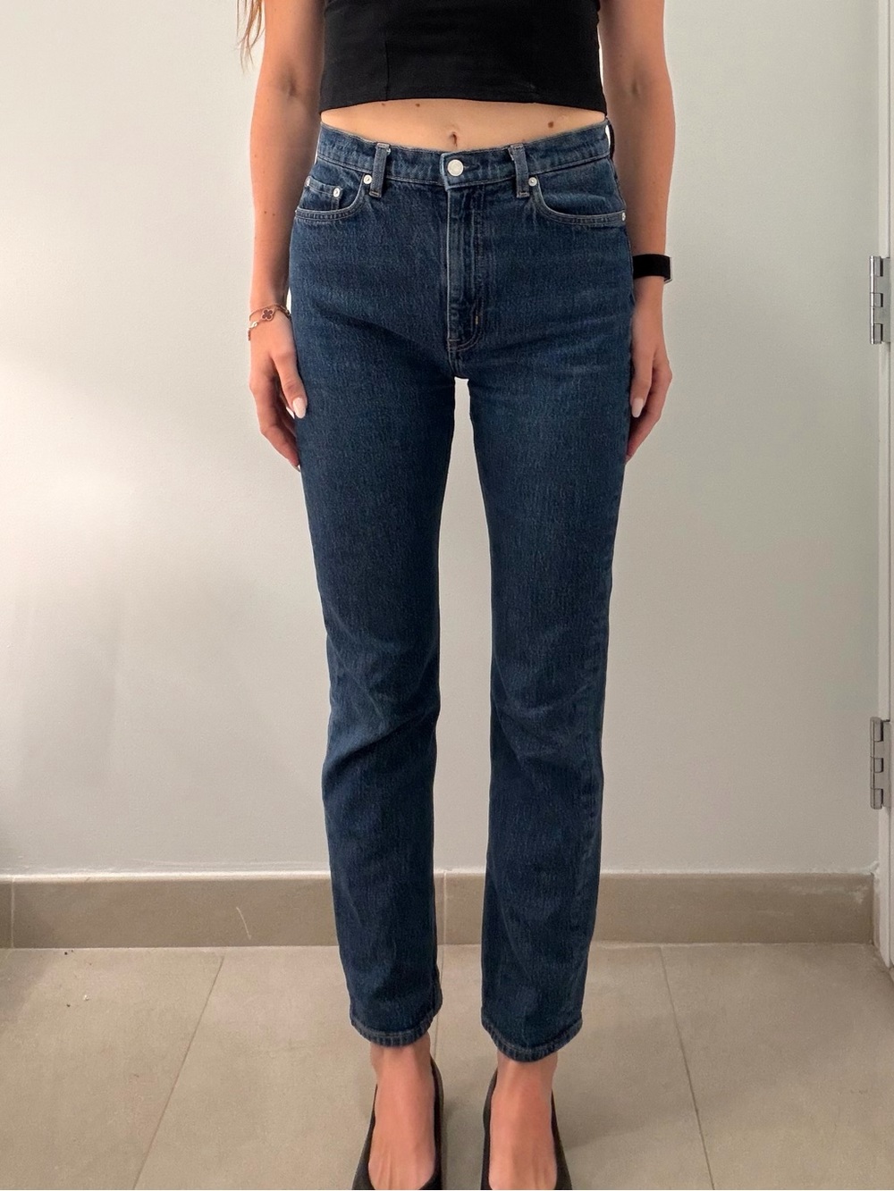 & Other Stories Dark Blue Straight Leg Jeans